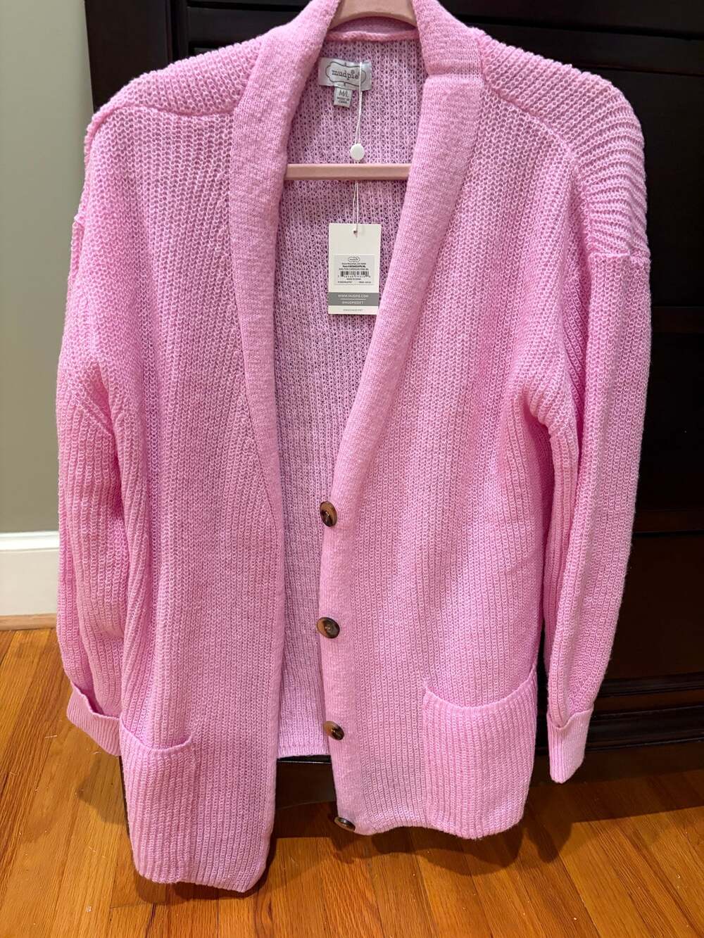 NWT Oversized Pink Cardigan Mudpie Size M/L